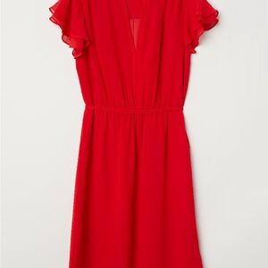 H&M side ties red dress size 10